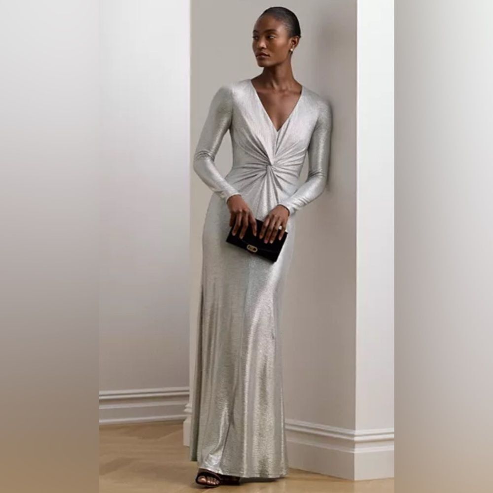 Lauren Ralph Lauren Metallic Twist Gown